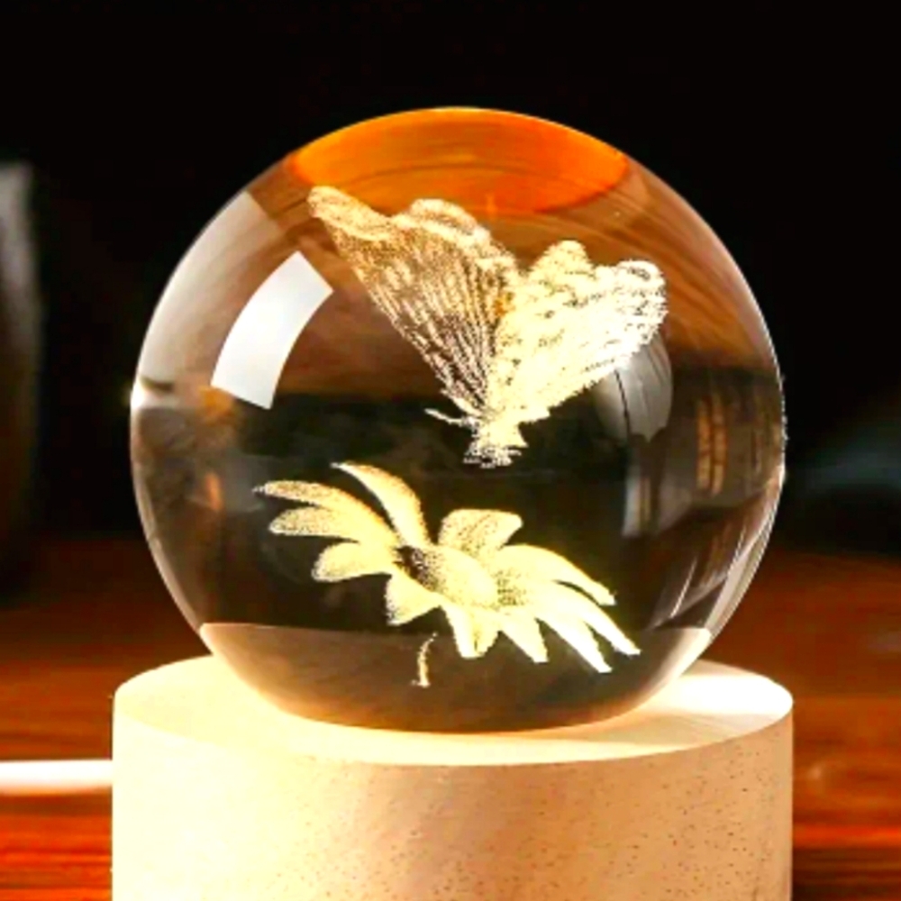 Etched Crystal Ball Light USB